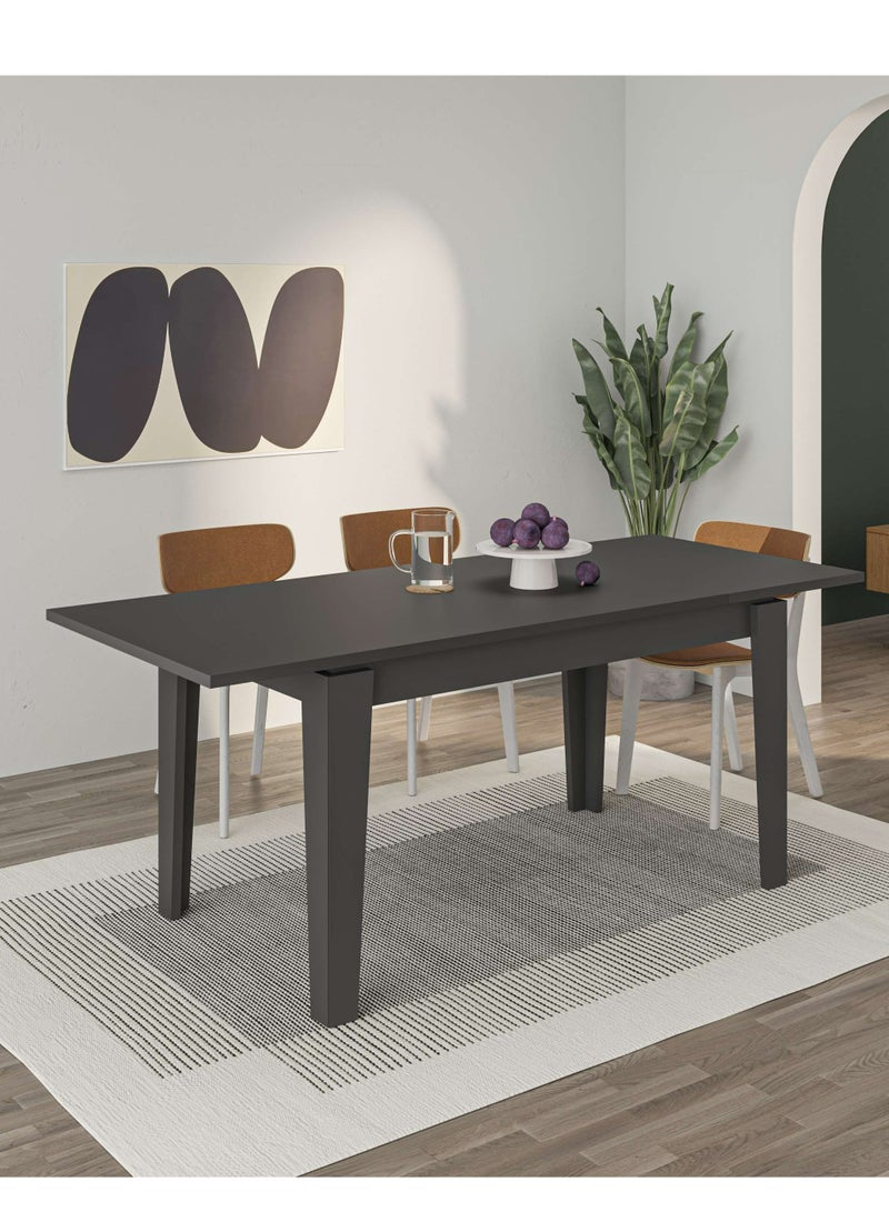 Mourah Home Tolmen Extendable Dining Table L 140 X W 80 - Dark Grey- 3 Years Warranty  - Image 2