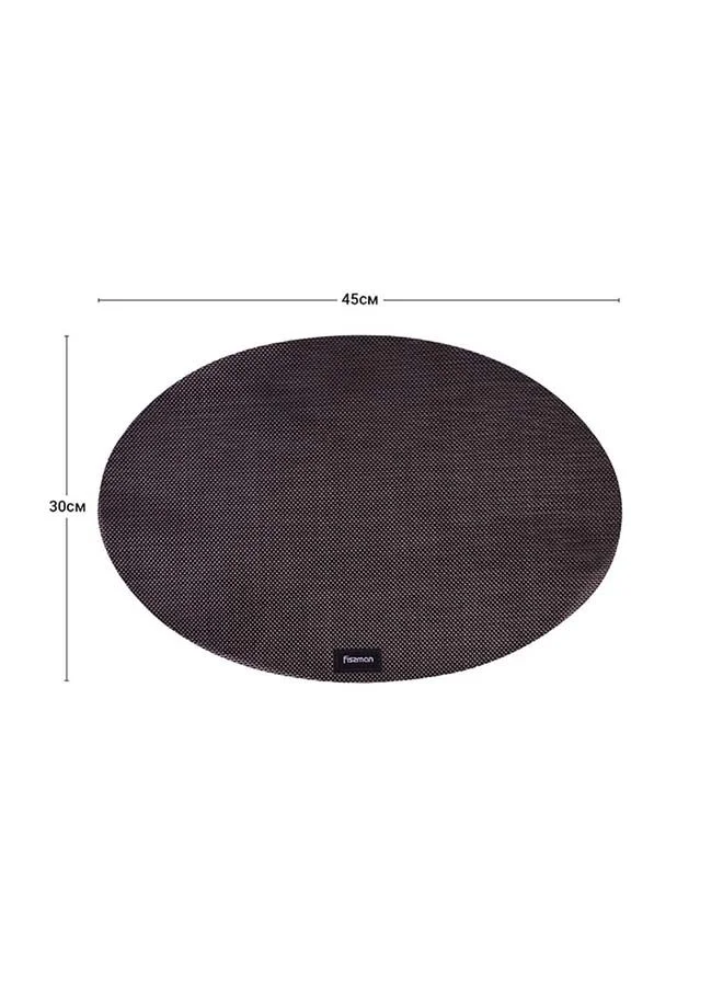 Fissman  Placemat Oval Shape Heat-Resistant Kitchen Table Woven Place Mats Washable PVC PlaceMats Stain Resistant Anti-Skid Placemat Set for Dining Table, Kitchen, Patio, Restaurant 45x30cm (PVC)  | Best Price UAE