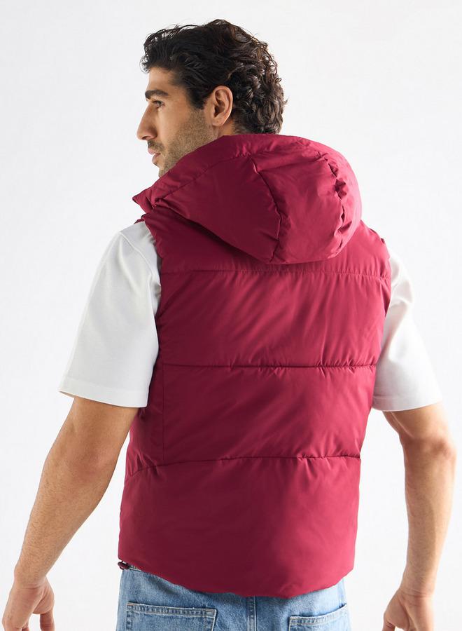 Splash FAV Quilted Sleeveless Jacket with Hood and Zip Closure - Image 3