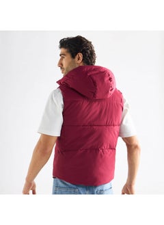 FAV Quilted Sleeveless Jacket with Hood and Zip Closure  - Image 3