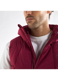 FAV Quilted Sleeveless Jacket with Hood and Zip Closure  - Image 4