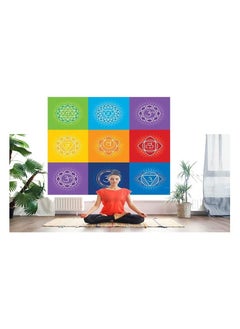 Generic Poster for yoga centers and yoga lovers, large size 110 cm x 110 cm, four metal rings on the sides for hanging, print Up to Date Egypt  - Image 1