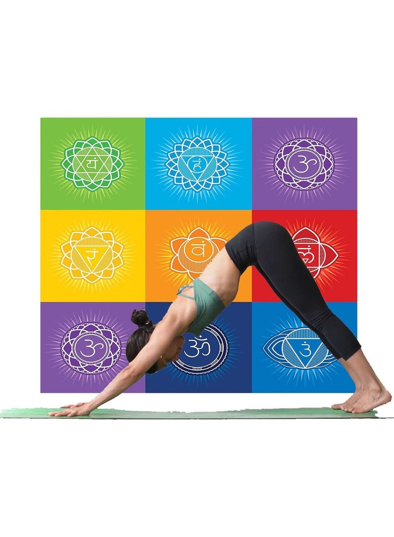 Poster for yoga centers and yoga lovers, large size 110 cm x 110 cm, four metal rings on the sides for hanging, print Up to Date Egypt - Image 4