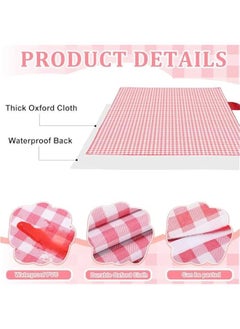 MIXDE 2 PACK 80”x 80” Picnic Blanket Extra Large, Waterproof and Foldable Beach Blanket, 3-Layer Outdoor Blanket for 6 to 8 Adults, for Camping, Park, Beach, Grass, Indoors (Red&White)  - Image 5