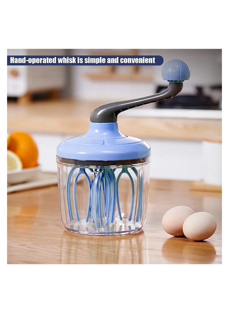 SYOSI Plastic Rotary Hand Whisk for Eggs, Manual Egg Beater Rotary Handheld Handheld Egg Frother Mixer Plastic Rotary Egg Beater for Baking Cooking Easily Labor-Saving and efficient Egg Whisk  - Image 2