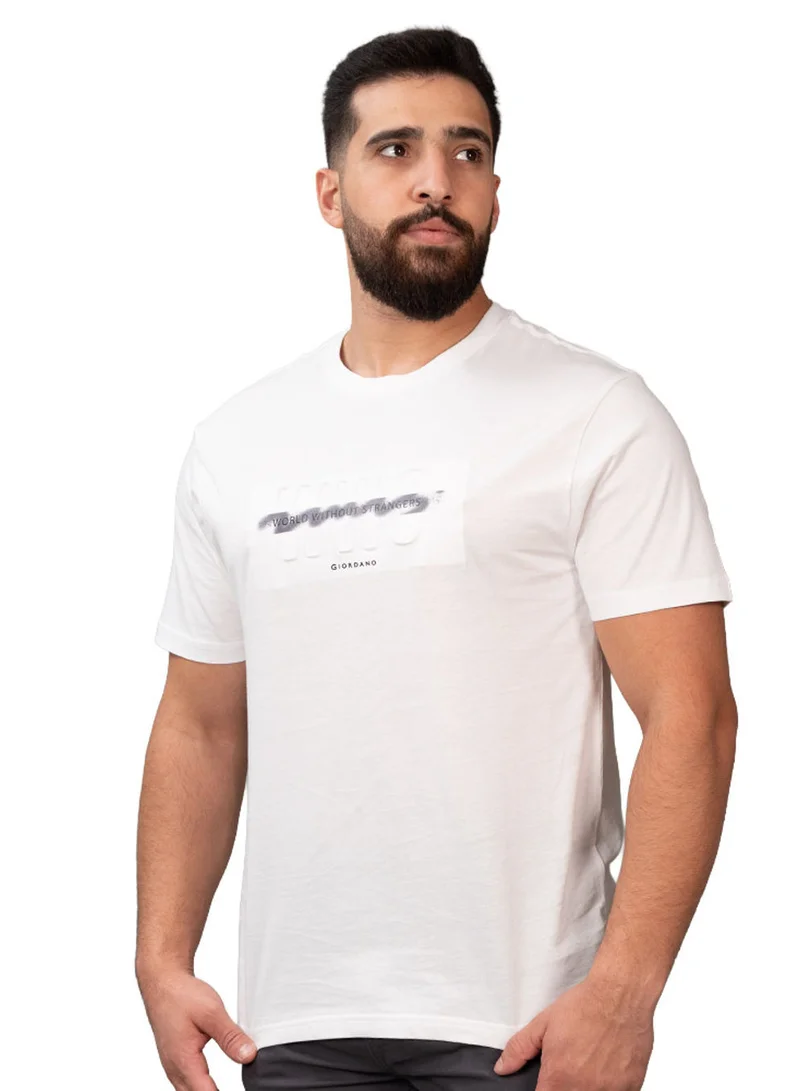GIORDANO Men's Slim Fit Cotton Jersey Crew Neck Print Tee | WWS Graphic