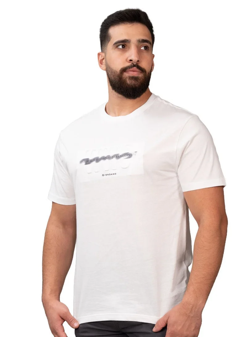 GIORDANO Men's Slim Fit Cotton Jersey Crew Neck Print Tee | WWS Graphic