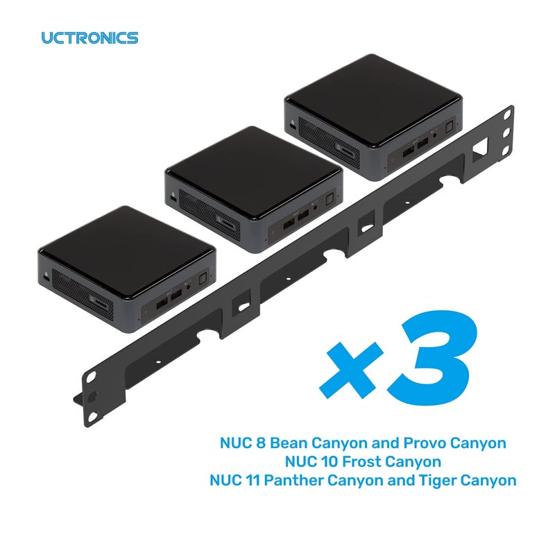 UCTRONICS NUC Rack Mount, 19" 1U Rackmount Supports 3 Units of Low Model NUC - Image 5