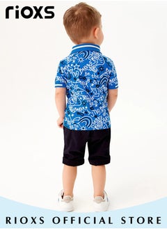 RIOXS Toddler Boys Fashionable Comfortable Tops, Breathable Soft 100% Cotton T-Shirt, Classic Graphic Short Sleeve Tees, Perfect for Daily Wearing, School and other Outdoor Activities  - Image 3