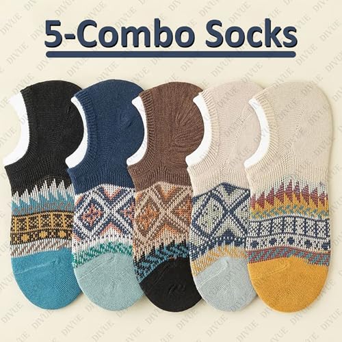 DIVUE Low Cut Ankle Length Socks for Girls & Women | 5 Pair No Show Multi Color Combo Pack | Soft Cotton Rich, Breathable, Sweat Absorbent, Odor Resistant, Stretchable, Durable Socks Casual & Sports - Image 4
