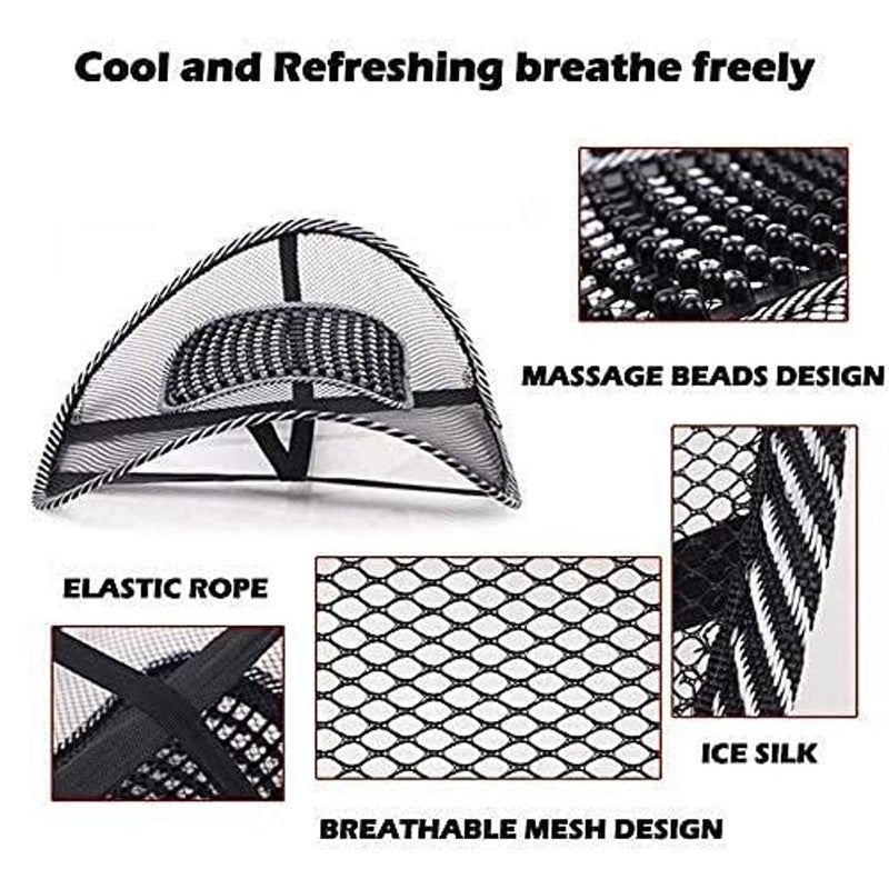ALKAYAN Ventilation Back Rest with Lumbar Support Mesh Cushion Pad, Universal Back Lu... - Image 4