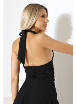 Win Moda Women's Back-Tied Crop Blouse  - Image 3