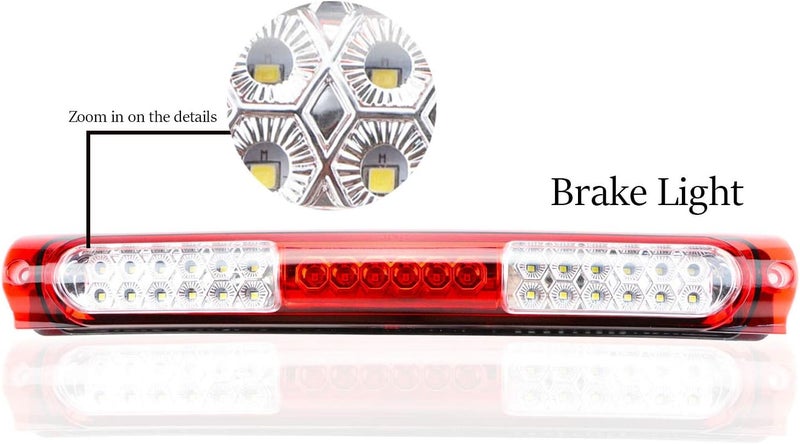 Tresound for 1997-2003 Ford F150 / 2004 Heritage LED 3rd Third Brake High Mount Light Cargo Light Stop Lamp (Red) - Image 2