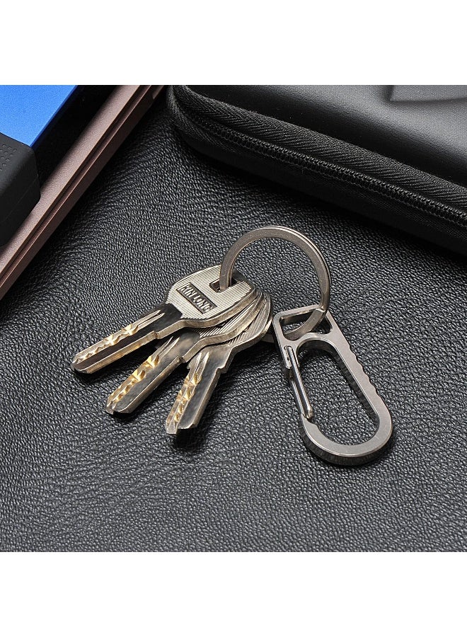 PPFISH EDC PPFISH Titanium Heavy Duty Carabiner Keychain, EDC Quick Release Hooks with Titanium Key Ring Set for Men Women - Image 4