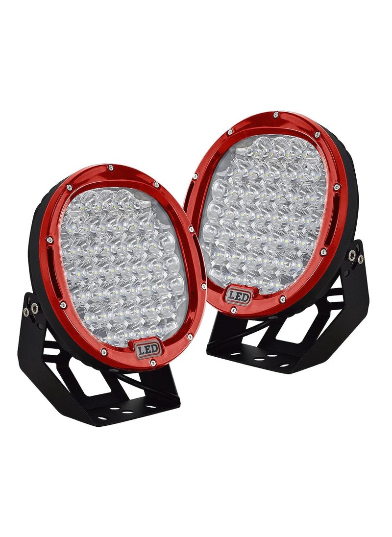 Toby's 9 Inch 96W Black Spot Round Led Work Light Bar Off Road Lights Fog Driving Roof Bar Bumper for SUV Boat Jeep Lamp(Red)  - Image 1