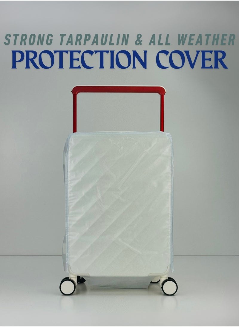 Light Weight Wide Handle Aluminum Frame Fashion Trolley Luggage Set of 2-piece Unbreakable Polypropylene and Polycarbonate Strong Hard Suit Case with Dual Strong TSA approved lock and 4 Quite 360° Double wheels and Original 100% Aluminum Frame with free protection Cover (Carry-on Luggage and Checked Luggage 20-Inch/28-Inch) - WHITE