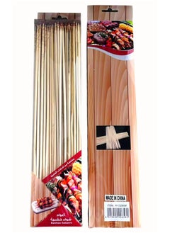 GO2CAMPS BBQ Bamboo Sticks 100 Peices (30 cm) | Barbecue Bamboo Skewers,Wooden Skewers for Grilling Kabobs, Vegetables, Meat, and Seafood, Perfect for Outdoor BBQs, Picnics and Camping  - Image 1