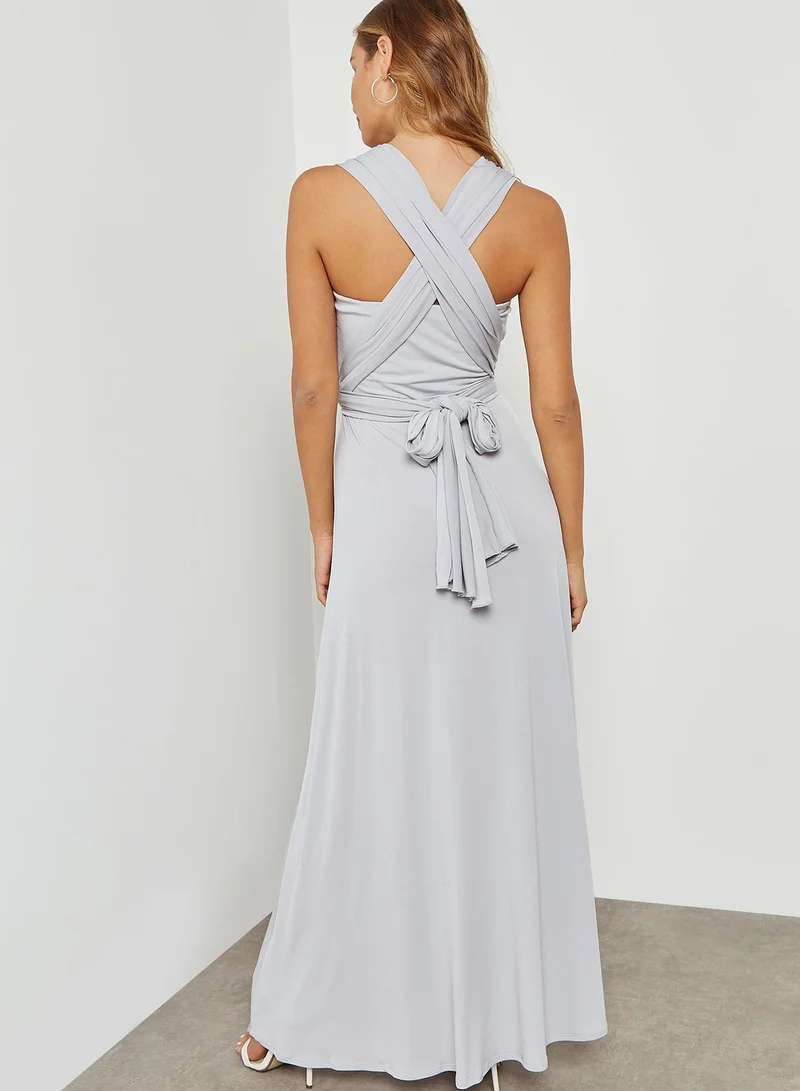 DOROTHY PERKINS Crossover Pleated Maxi Dress