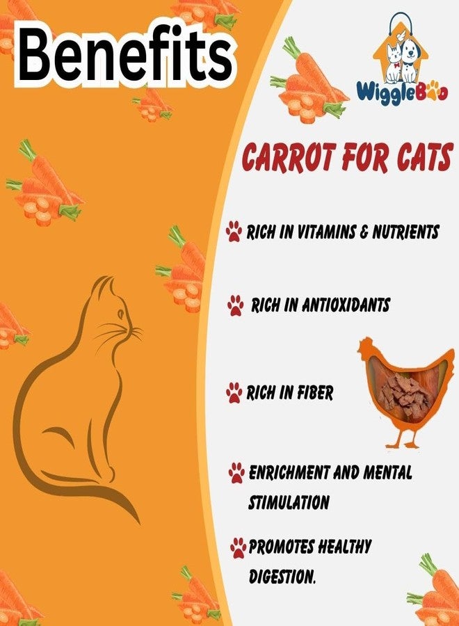 WiggleBoo Chicken & Carrot Cat Treat | Protein Rich | Crunchy Snack | Healthy Food | 45g - Image 3