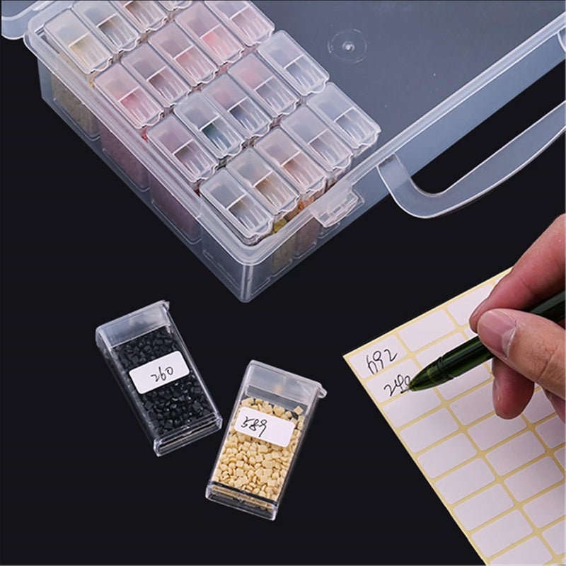 MIJILIX 64 Grids Diamond Painting Boxes Clear Plastic Organizer Box Embroidery Accessories Storage Container with Adjustable Dividers for Art Craft Nail Diamonds Bead Storage - Image 5