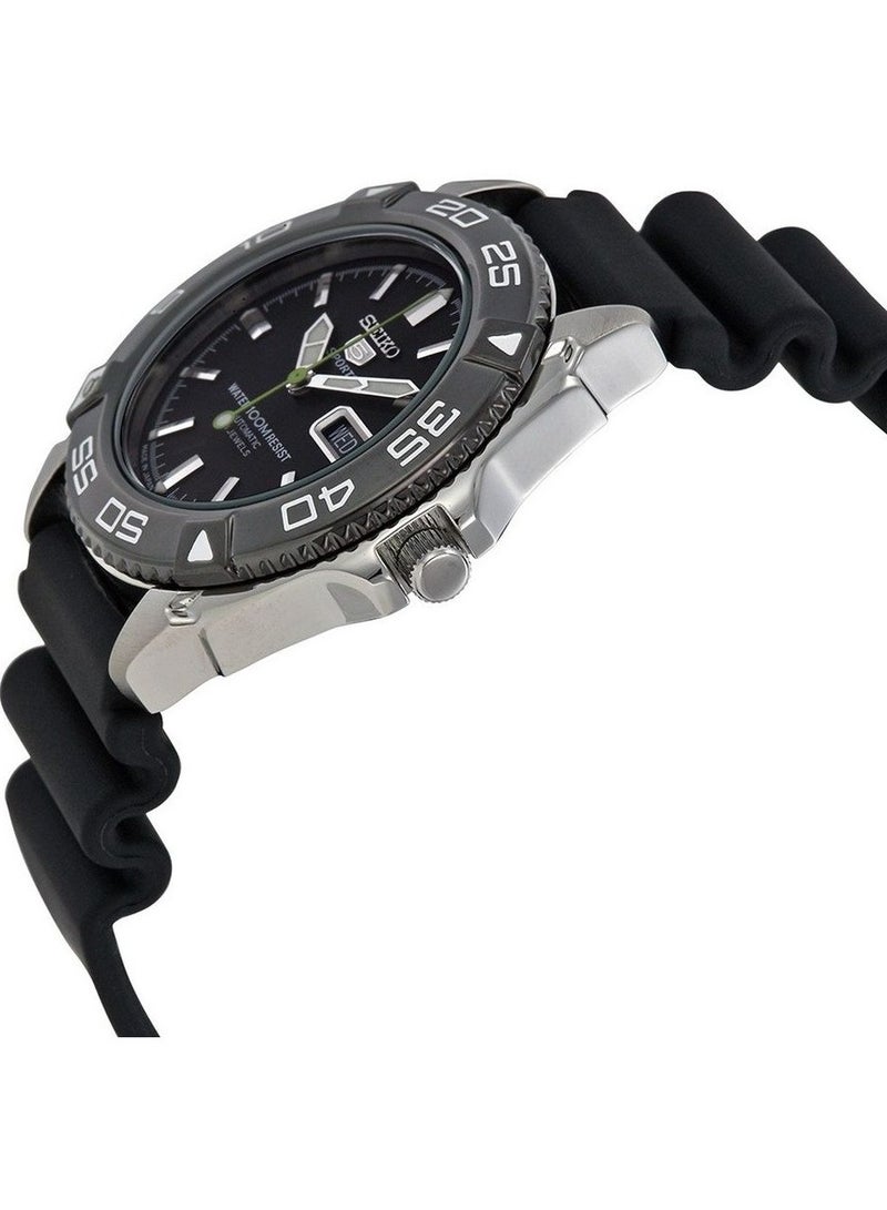 Seiko 5 Men's Black Dial Rubber Automatic Analog  Watch - SNZB23J2 - Image 2