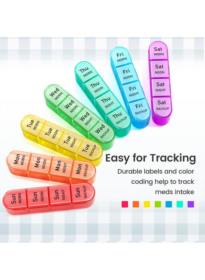 Daviky Pill Organizer, Daily Pill Box 7 Day, Weekly Pill Organizer 4 Times a Day, Large Travel Pill Case with 28 Compartment to Hold Medicine, Vitamin and Supplement (Blue) - Image 4