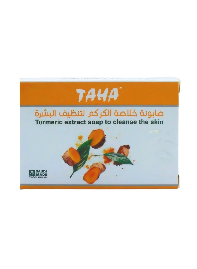 TAHA 3 Pieces of Turmeric Extract Soap To Cleanse The Skin 75g - Image 2