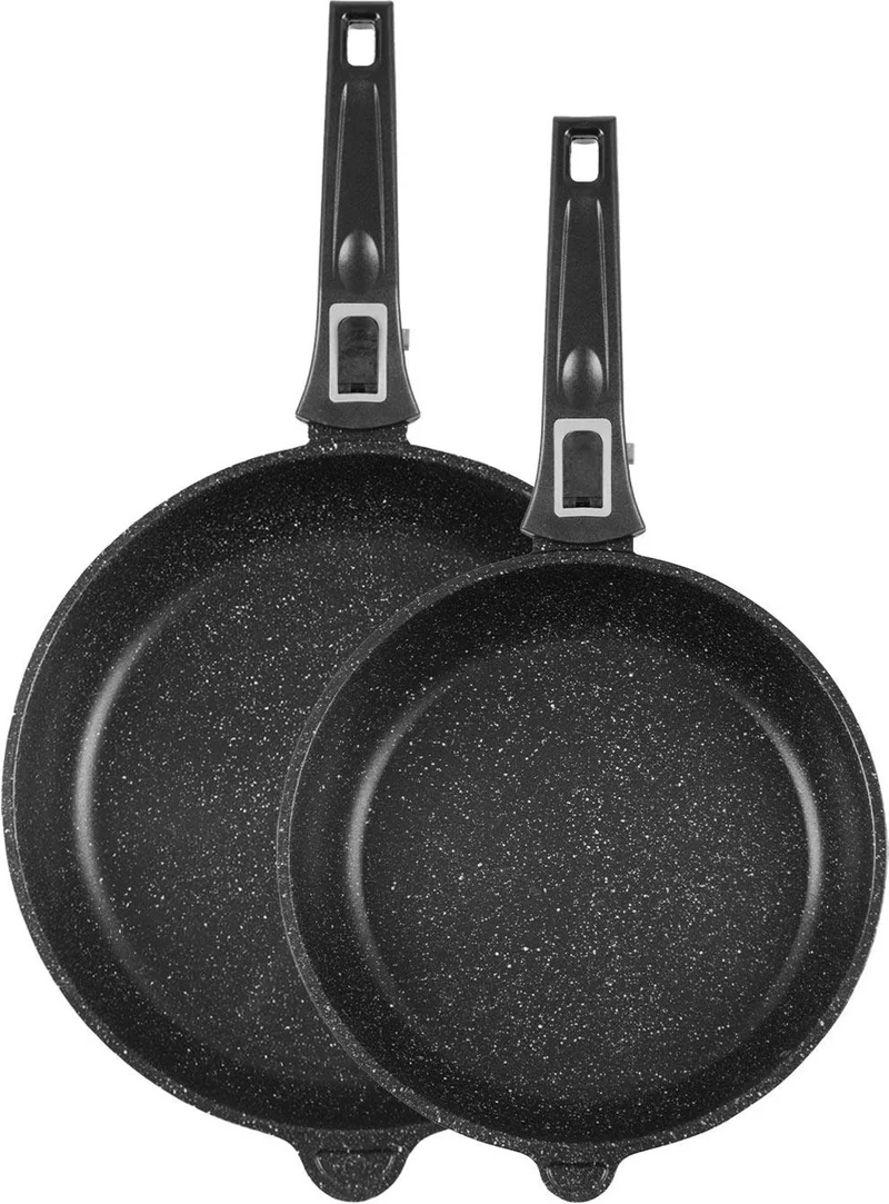 Pikas 2 Piece Pan Set with Removable Handle, Cast Iron Pan Set