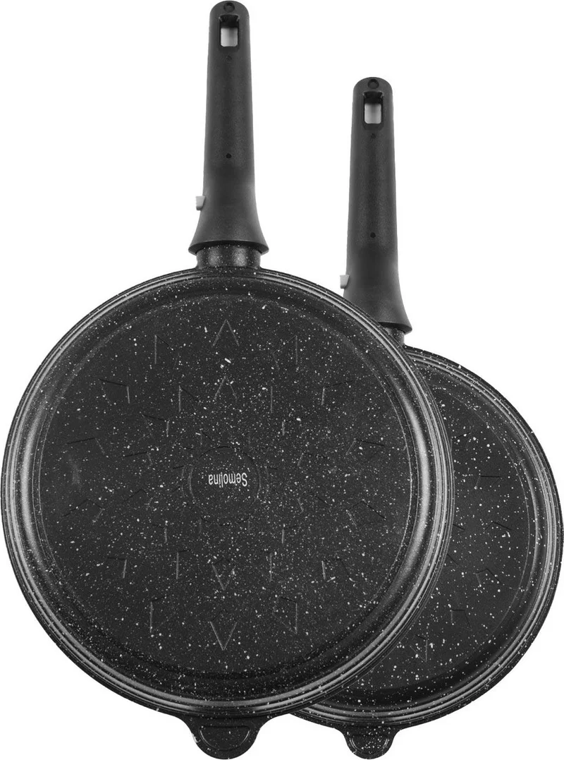 Pikas 2 Piece Pan Set with Removable Handle, Cast Iron Pan Set