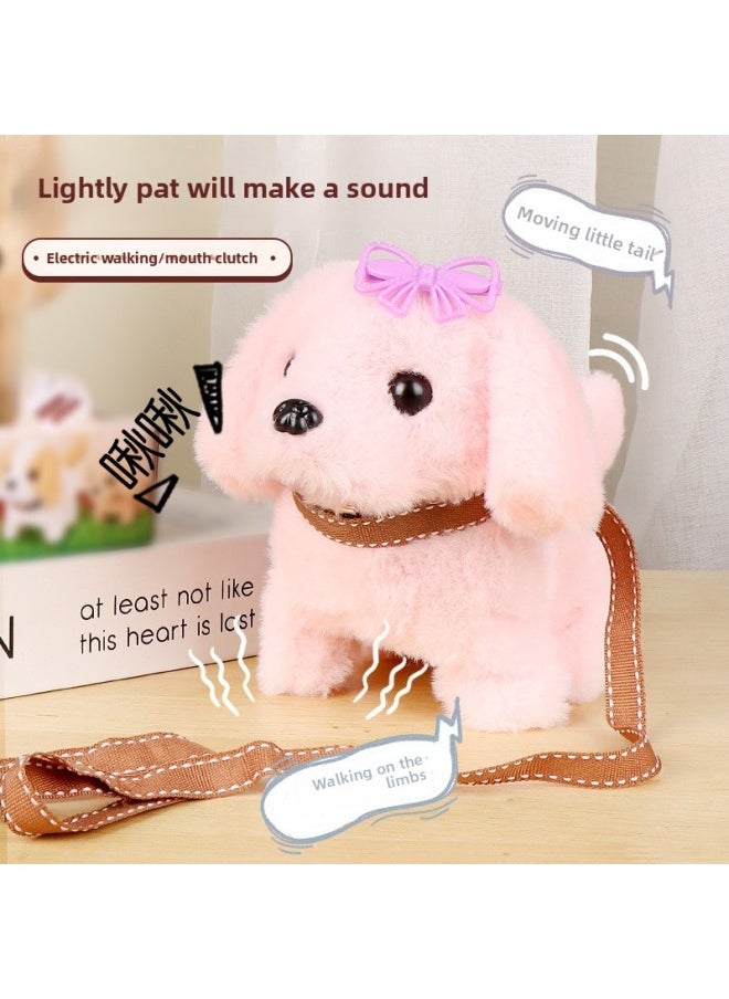 Children's Electric Simulation Bunny Plush Toy Girl Pet White Rabbit Doll Girl Birthday Gift-Color:Light Brown Dog + Dog House + Accessories + Lighting Set-Specification:Add Rechargeable Battery + Charger  - Image 5