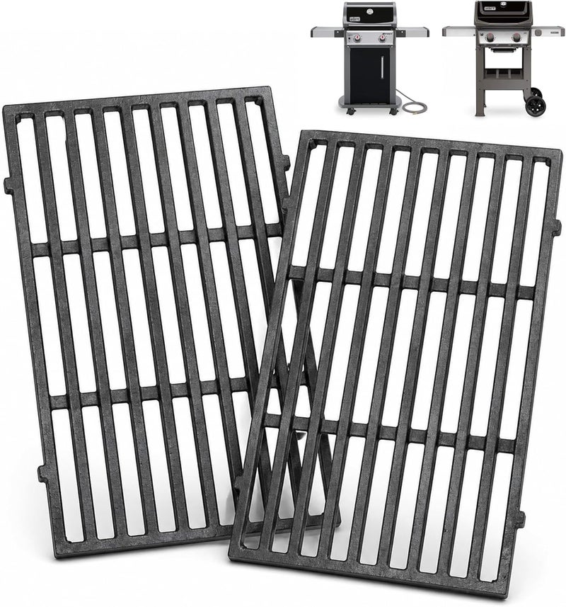 Utheer 7637 17.5 Inches Cast Iron Grill Grates for Weber Spirit 200 E210 E-220 S210 S-220, Spirit II 200 Series Gas Grills, Grill Parts for Weber 7637 Gas Grills with Front-Mounted Control Panels - Image 1