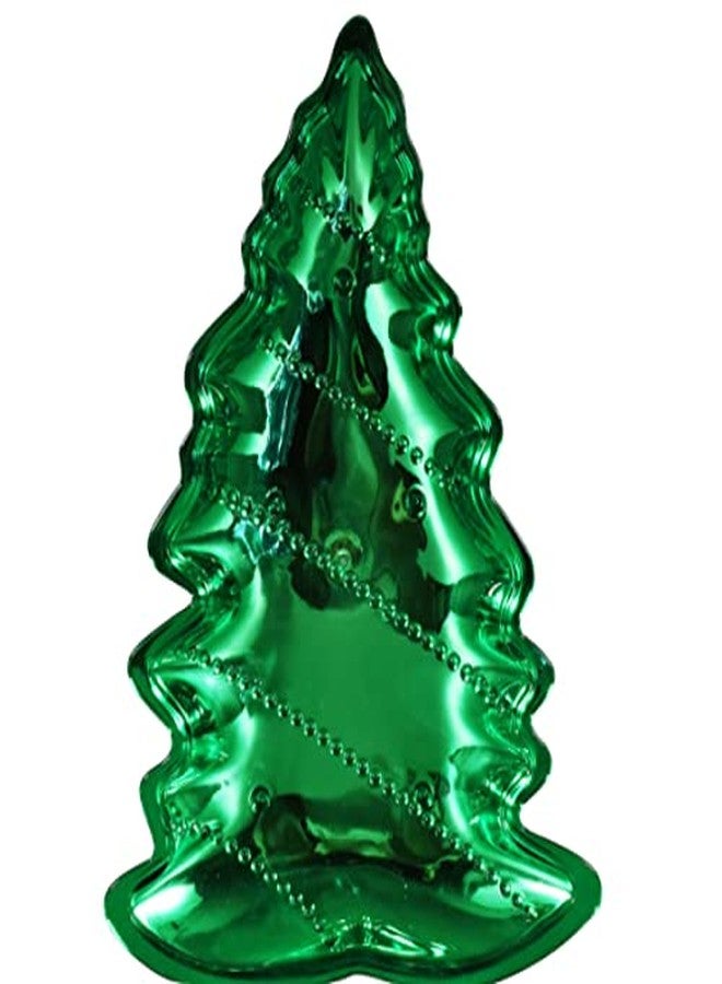 OTG Christmas Trays Candy Dish Metallic Molded Plastic 3 Pack Blue Snowflake 25x8.25-in, Red Candy Wrapper 14x5.25-in, Green Christmas Tree 11.5x8.5 - Image 2