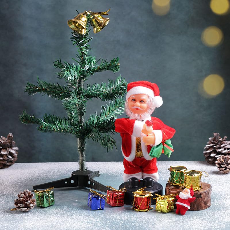 Floweraura Premium Artificial Christmas Tree With Decor Item & Dancing Santa Claus For Table Decor, Secret Santa Gift, Christmas Tree Decor For Home, Office & Party, Funny Xmas Ornament, Gift For Kids - Image 5