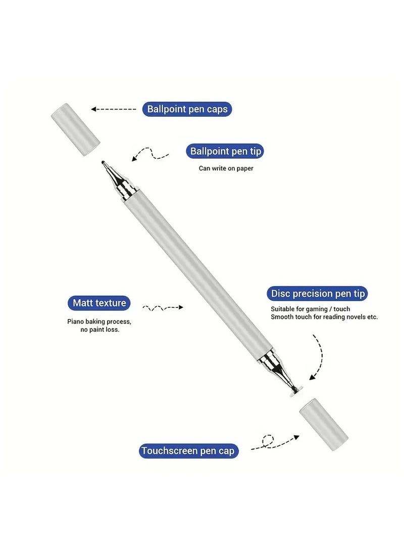 Stylus Pen For Touch Screens, Disc Stylus Pen Fiber Stylus With Magnetically Attached Cap, For IPhone/iPad Pro/Mini/Air/Android/Microsoft/Surface All Capacitive Touch Screens