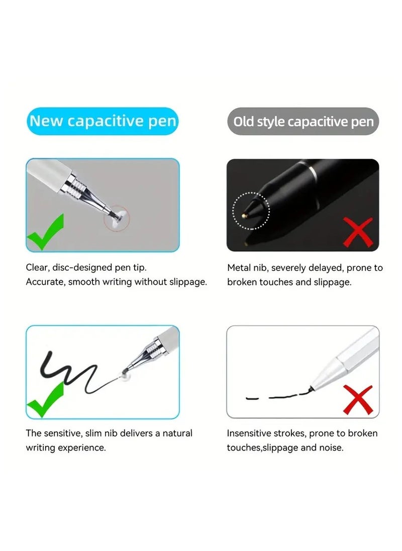 Stylus Pen For Touch Screens, Disc Stylus Pen Fiber Stylus With Magnetically Attached Cap, For IPhone/iPad Pro/Mini/Air/Android/Microsoft/Surface All Capacitive Touch Screens