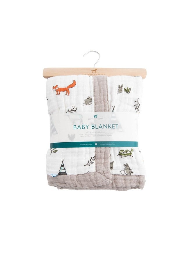 Little Unicorn Newborn Receiving Quilt | Ultra- Soft, Multi-Layered Muslin Fabric | Gift for Newborns & on-The-go (Forest Friends) - Image 4