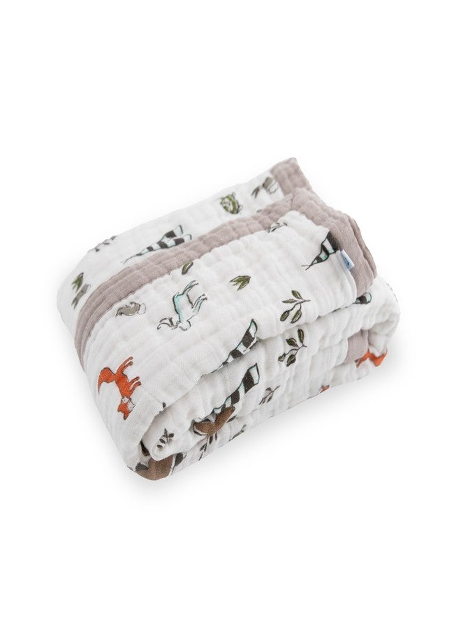 Little Unicorn Newborn Receiving Quilt | Ultra- Soft, Multi-Layered Muslin Fabric | Gift for Newborns & on-The-go (Forest Friends) - Image 2