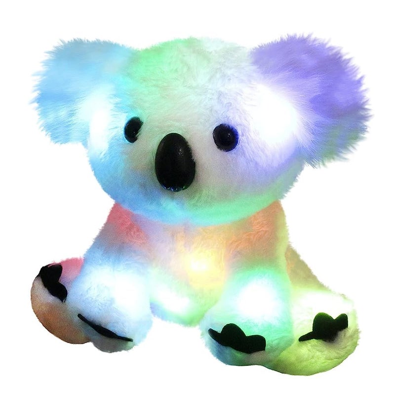 Glow Guards 10 Light up White Koala Stuffed Animal LED Soft Plush Wildlife Toy with Rainbow Night Lights Ideal Birthday Childrens Day for Toddler Kids - Image 2