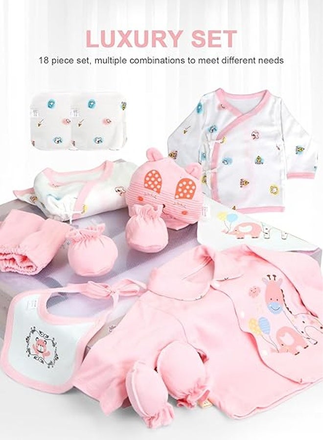 DUNISO 18pcs Newborn Baby Gift Box, Newborn Baby Clothes Gift Set,Premium Cotton Breathable Baby Clothes Set,Comfortable, Soft, Breathable，Fits Newborn to 3 Months Baby Boy Girls - Image 5