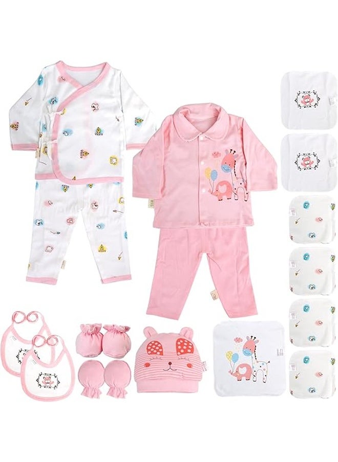 DUNISO 18pcs Newborn Baby Gift Box, Newborn Baby Clothes Gift Set,Premium Cotton Breathable Baby Clothes Set,Comfortable, Soft, Breathable，Fits Newborn to 3 Months Baby Boy Girls - Image 1