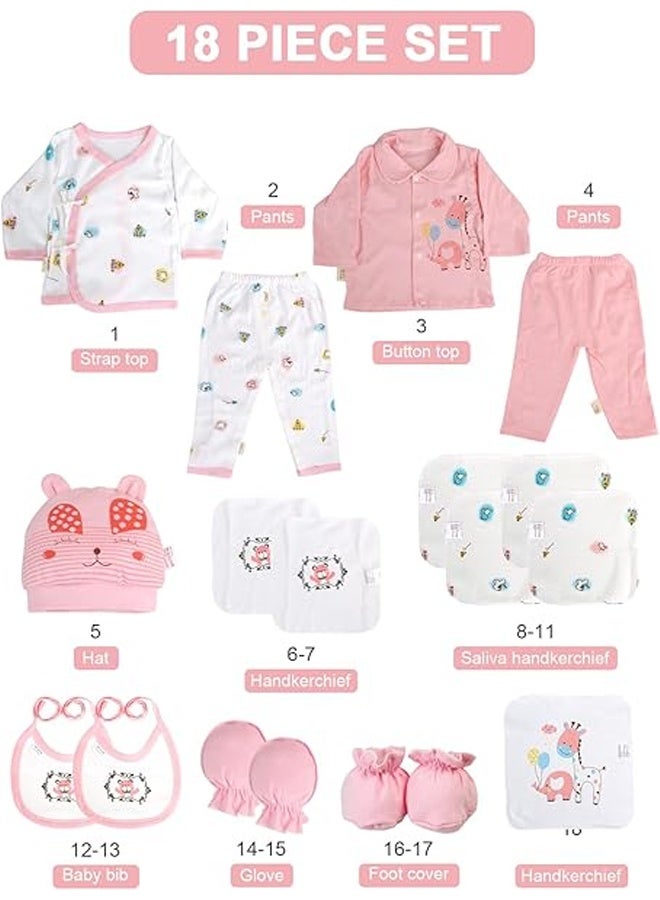 DUNISO 18pcs Newborn Baby Gift Box, Newborn Baby Clothes Gift Set,Premium Cotton Breathable Baby Clothes Set,Comfortable, Soft, Breathable，Fits Newborn to 3 Months Baby Boy Girls - Image 2