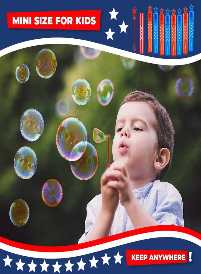 VKTEN 32Pcs 4th of July Mini Bubble Wands Patriotic Red White Blue Bubbles for Kids, Independence Day Party Favors Patriotic Decorations - Image 4