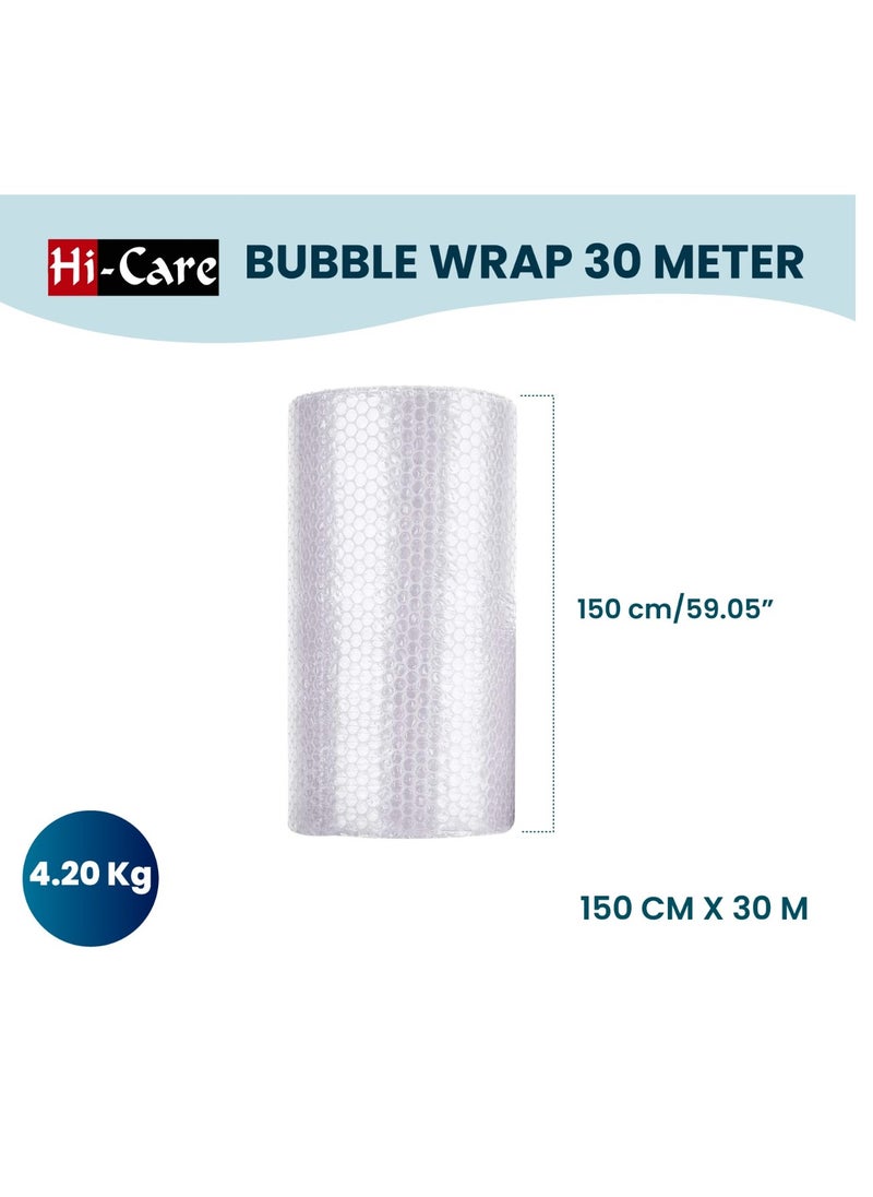 Hi Care - Air Bubble Cushioning Wrap Roll 150cm x 30m  for Packaging Fragile Items - Bubble Wrap Roll, Shipping, Mailing, Packing and Moving Supplies - Image 1