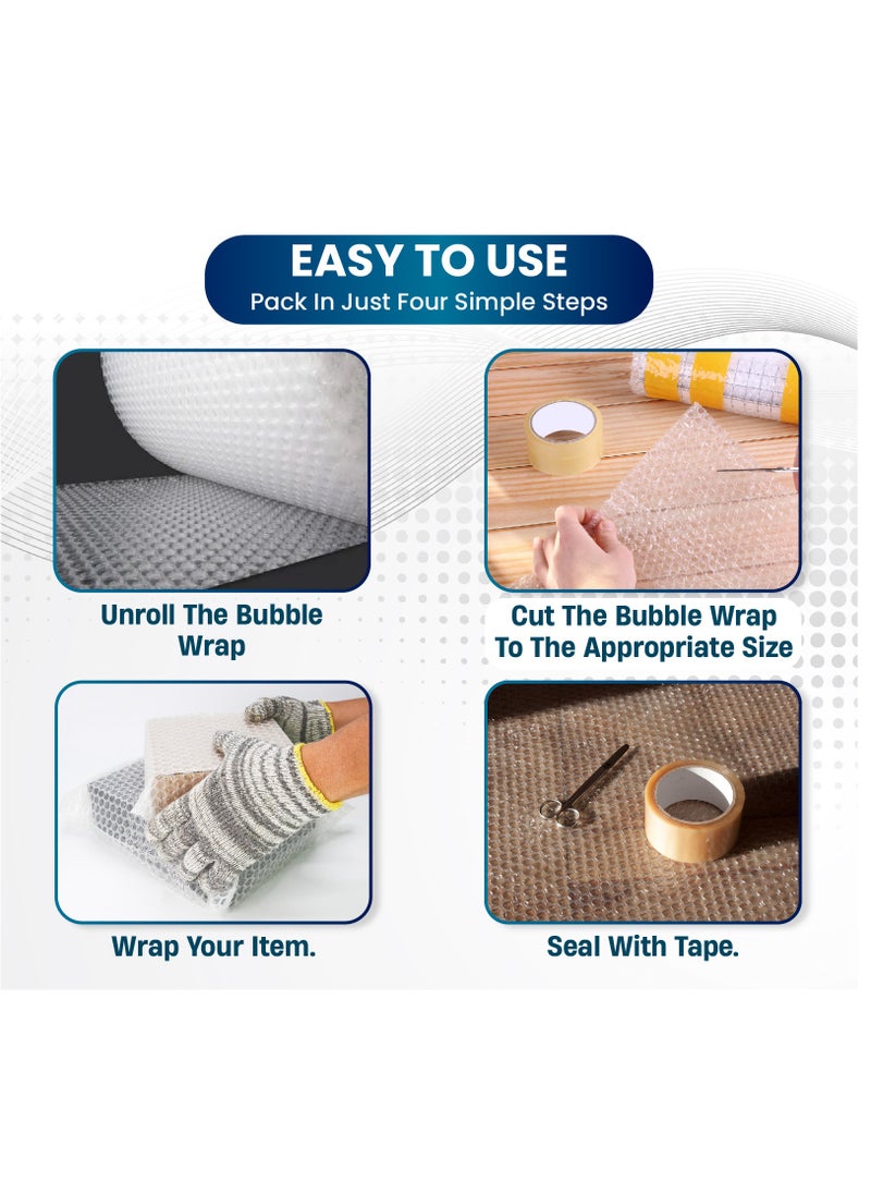 Hi Care - Air Bubble Cushioning Wrap Roll 150cm x 30m  for Packaging Fragile Items - Bubble Wrap Roll, Shipping, Mailing, Packing and Moving Supplies - Image 1