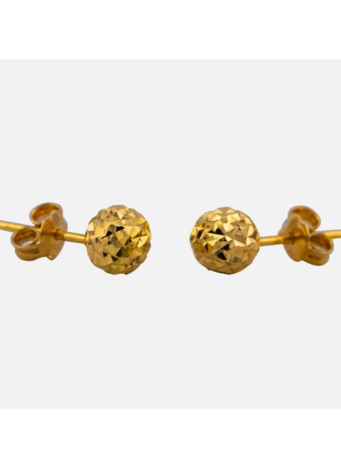 Dicut Sphere Studs 22K Gold Earrings