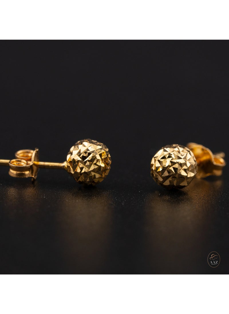 AAZ Jewellery L.L.C - Dicut Sphere Studs 22K Gold Earrings - Image 1