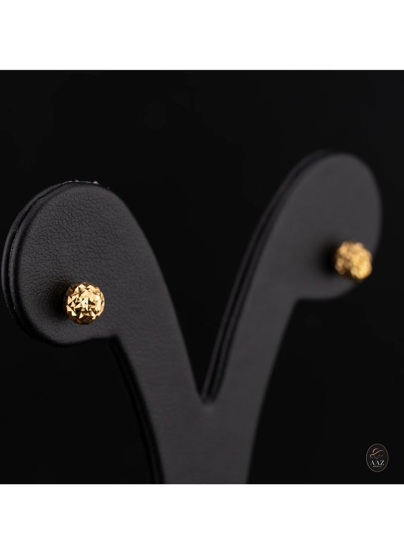 AAZ Jewellery L.L.C - Dicut Sphere Studs 22K Gold Earrings - Image 1