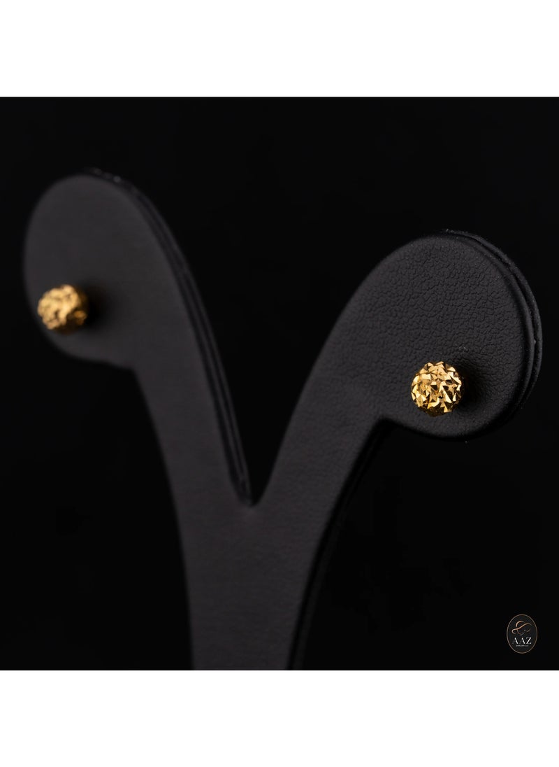 AAZ Jewellery L.L.C - Dicut Sphere Studs 22K Gold Earrings - Image 1