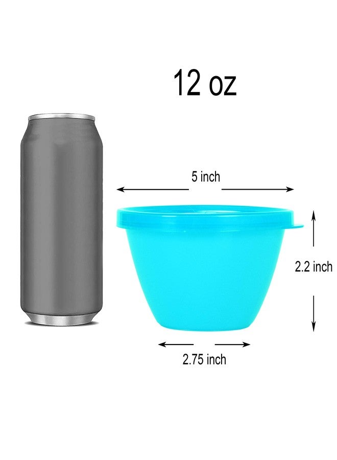 Youngever 12 Ounce Plastic Bowls with Lids, Snack Bowls, Small Bowls, Food Storage Containers, Set of 9 in 9 Assorted Colors - Image 2