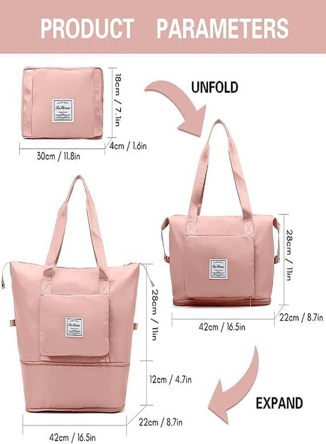 Firstdemand Foldable Travel Duffel Bag Large Capacity Folding Travel Bag Travel Lightweight Waterproof Carry Luggage Bag (Peach) - Image 2